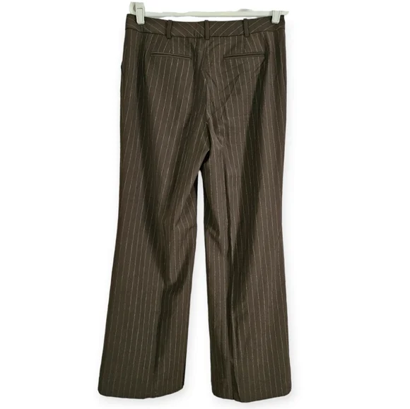 NWOT Talbots brown pinstripe Heritage wool blend trousers pants Womens 12 - Picture 2 of 9